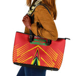 Guyana Cricket Amazon Warriors Leather Tote Bag Go Glory-Green Red Gold - African Pride