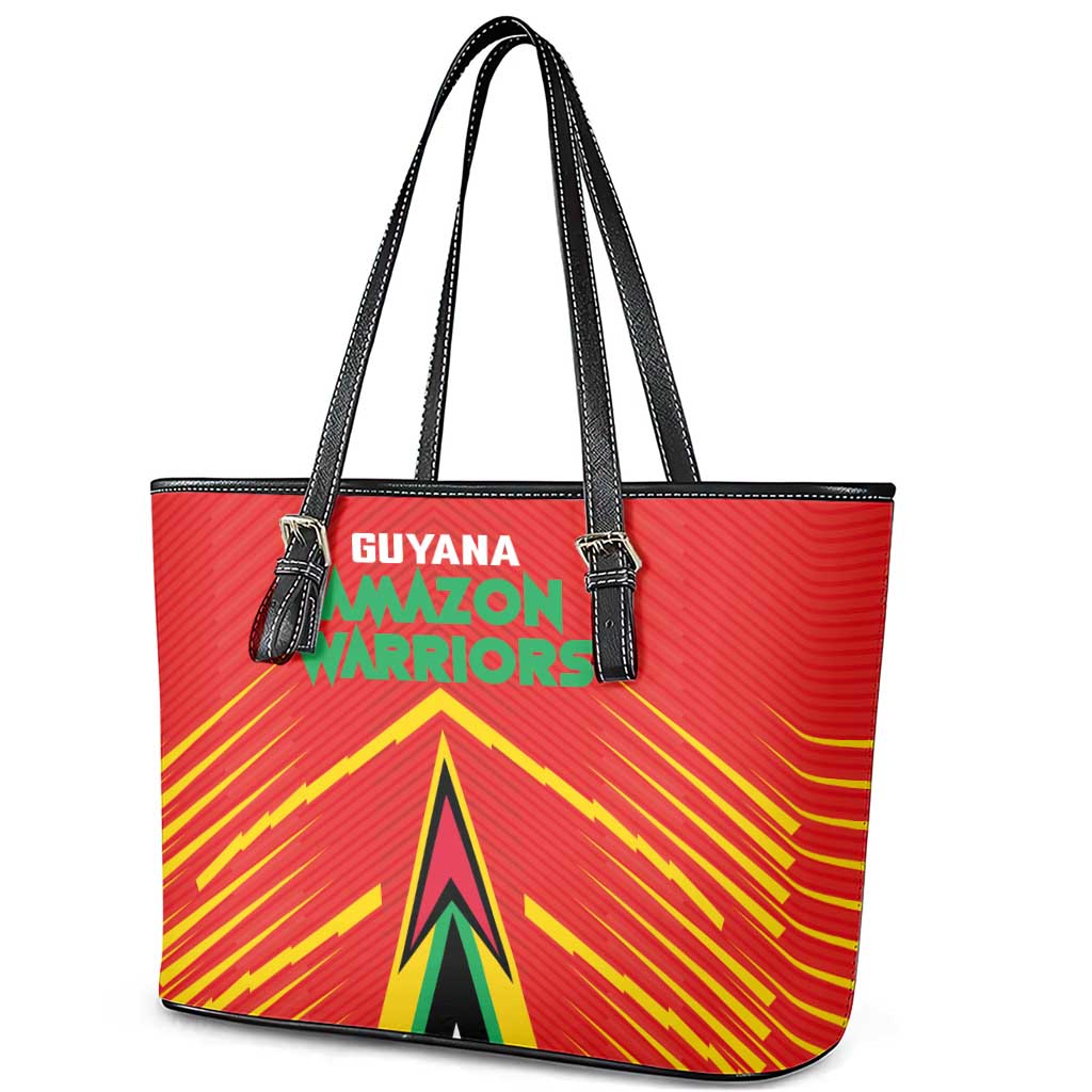 Guyana Cricket Amazon Warriors Leather Tote Bag Go Glory-Green Red Gold - African Pride