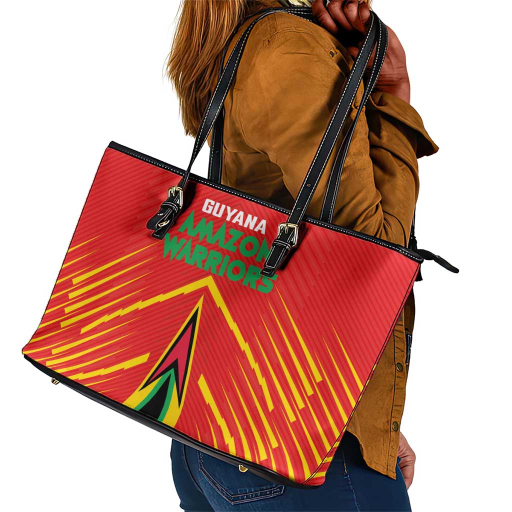 Guyana Cricket Amazon Warriors Leather Tote Bag Go Glory-Green Red Gold - African Pride