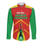 Guyana Cricket Amazon Warriors Custom Long Sleeve Button Shirt Go Glory-Green Red Gold - African Pride