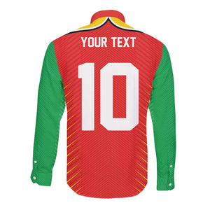 Guyana Cricket Amazon Warriors Custom Long Sleeve Button Shirt Go Glory-Green Red Gold - African Pride