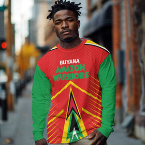 Guyana Cricket Amazon Warriors Custom Long Sleeve Shirt Go Glory-Green Red Gold - African Pride