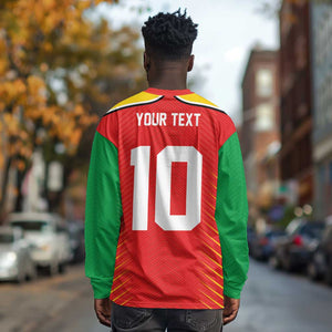 Guyana Cricket Amazon Warriors Custom Long Sleeve Shirt Go Glory-Green Red Gold - African Pride