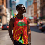 Guyana Cricket Amazon Warriors Custom Men Tank Top Go Glory-Green Red Gold - African Pride