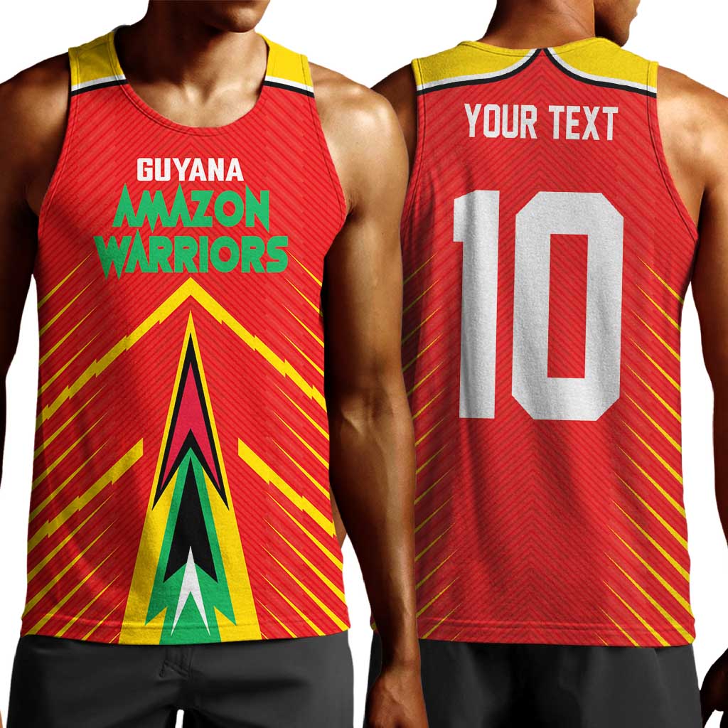 Guyana Cricket Amazon Warriors Custom Men Tank Top Go Glory-Green Red Gold - African Pride