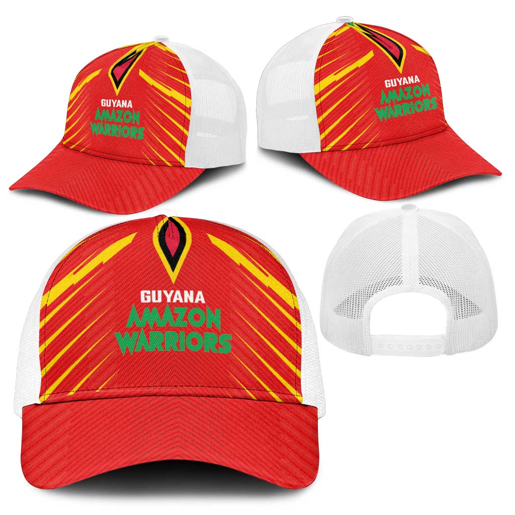 Guyana Cricket Amazon Warriors Mesh Trucker Cap Go Glory-Green Red Gold - African Pride