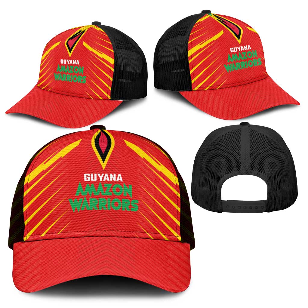 Guyana Cricket Amazon Warriors Mesh Trucker Cap Go Glory-Green Red Gold - African Pride