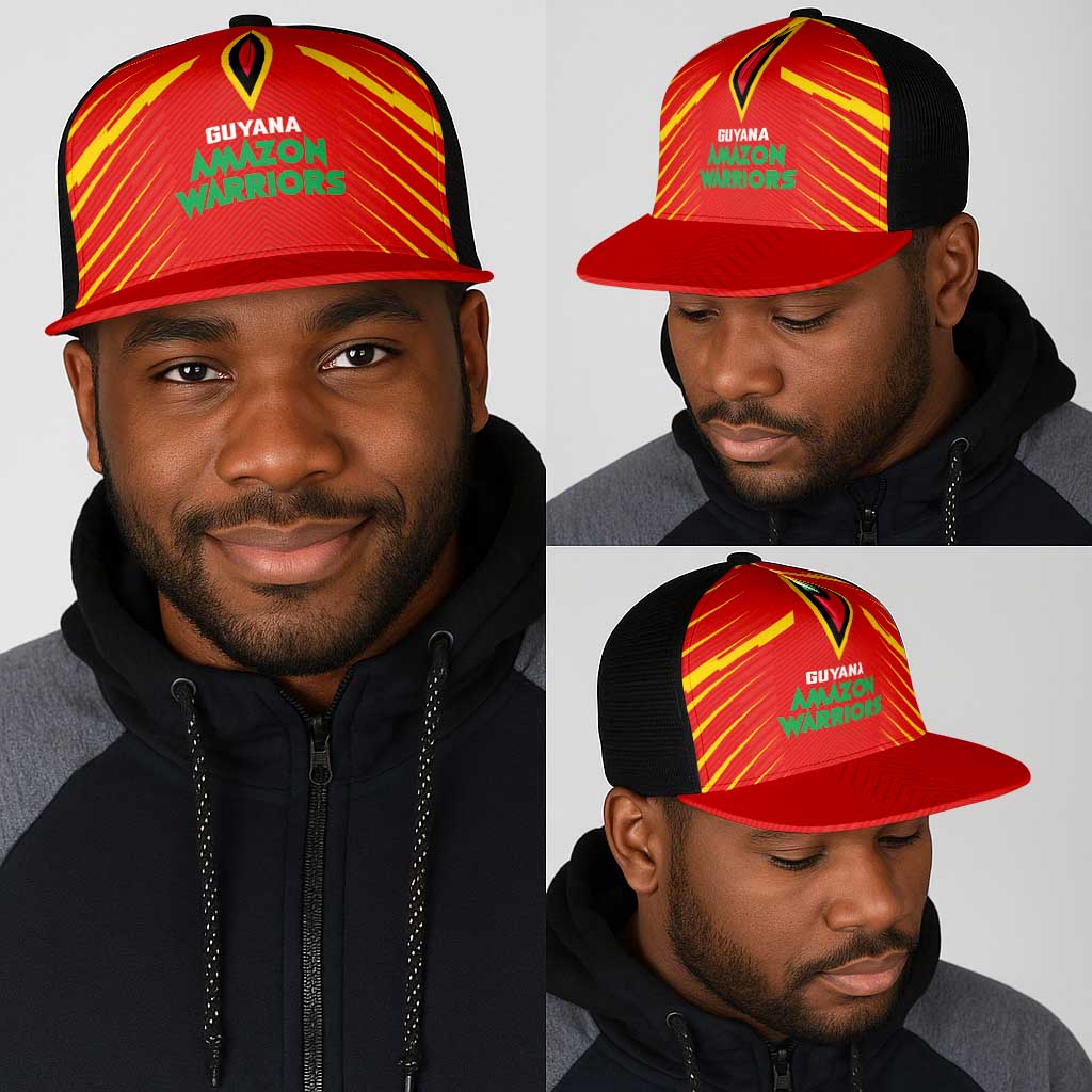 Guyana Cricket Amazon Warriors Mesh Trucker Cap Go Glory-Green Red Gold - African Pride
