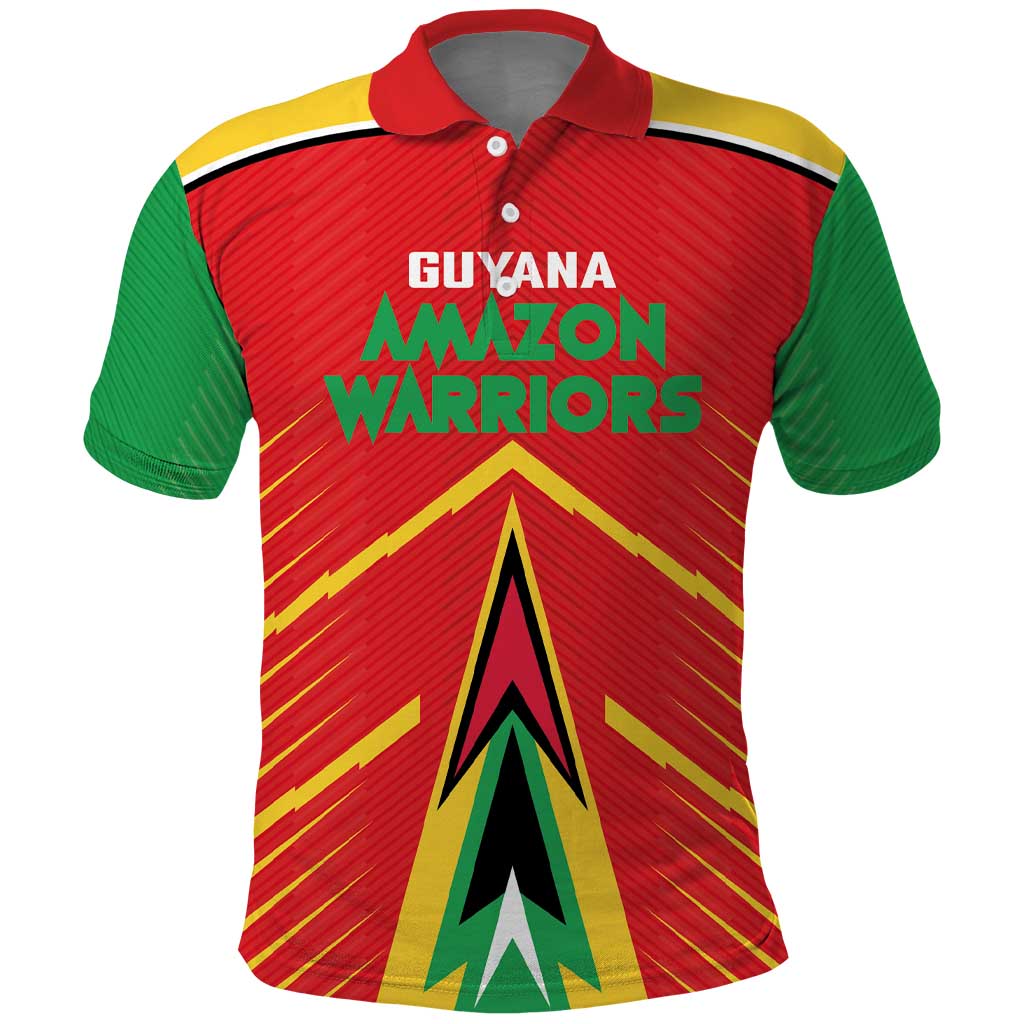 Guyana Cricket Amazon Warriors Custom Polo Shirt Go Glory-Green Red Gold - African Pride