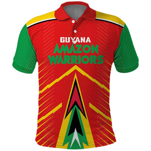 Guyana Cricket Amazon Warriors Custom Polo Shirt Go Glory-Green Red Gold - African Pride