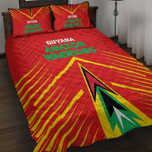 Guyana Cricket Amazon Warriors Quilt Bed Set Go Glory-Green Red Gold - African Pride