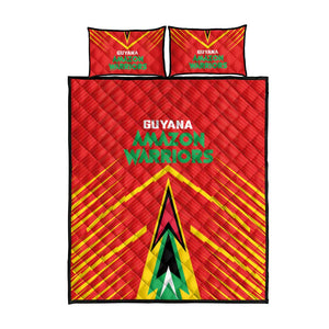 Guyana Cricket Amazon Warriors Quilt Bed Set Go Glory-Green Red Gold - African Pride