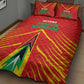 Guyana Cricket Amazon Warriors Quilt Bed Set Go Glory-Green Red Gold - African Pride