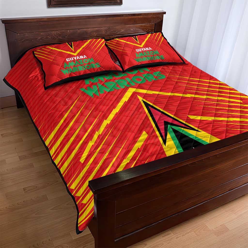 Guyana Cricket Amazon Warriors Quilt Bed Set Go Glory-Green Red Gold - African Pride