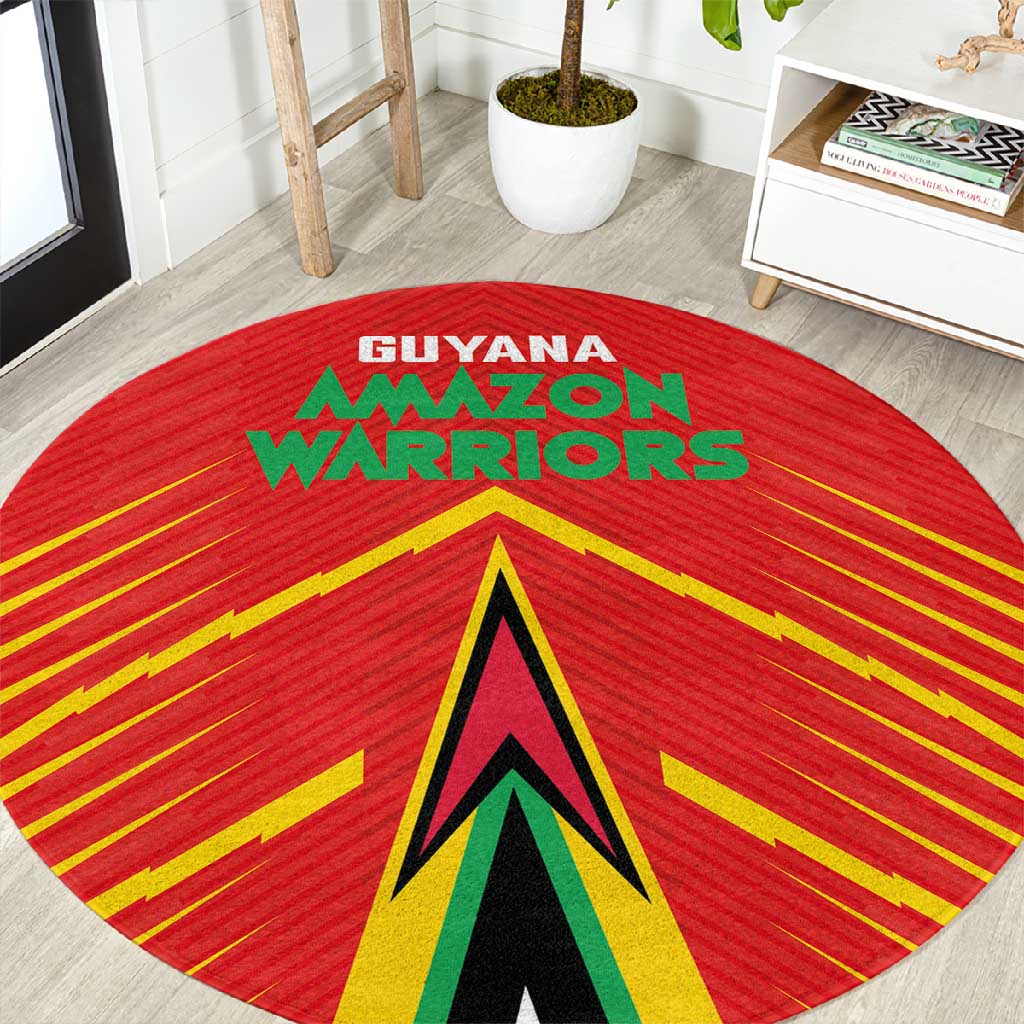 Guyana Cricket Amazon Warriors Round Carpet Go Glory-Green Red Gold - African Pride