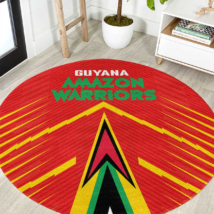 Guyana Cricket Amazon Warriors Round Carpet Go Glory-Green Red Gold - African Pride