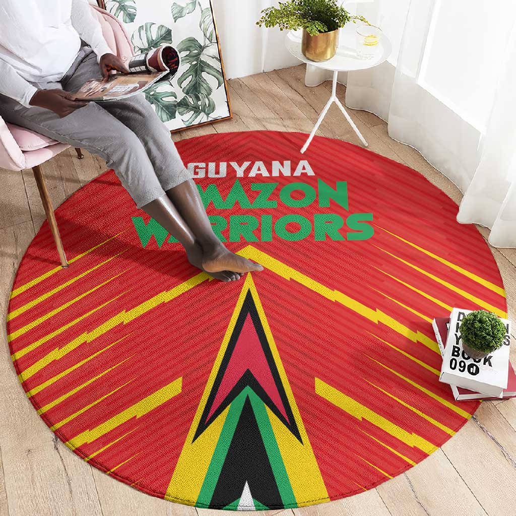 Guyana Cricket Amazon Warriors Round Carpet Go Glory-Green Red Gold - African Pride