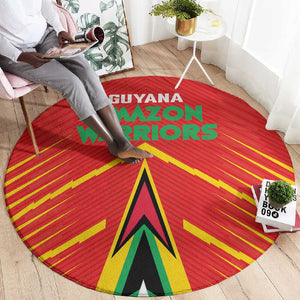 Guyana Cricket Amazon Warriors Round Carpet Go Glory-Green Red Gold - African Pride
