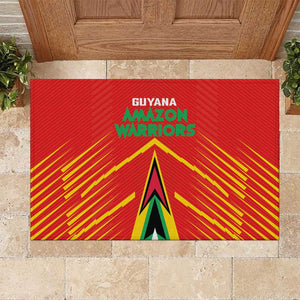 Guyana Cricket Amazon Warriors Rubber Doormat Go Glory-Green Red Gold - African Pride