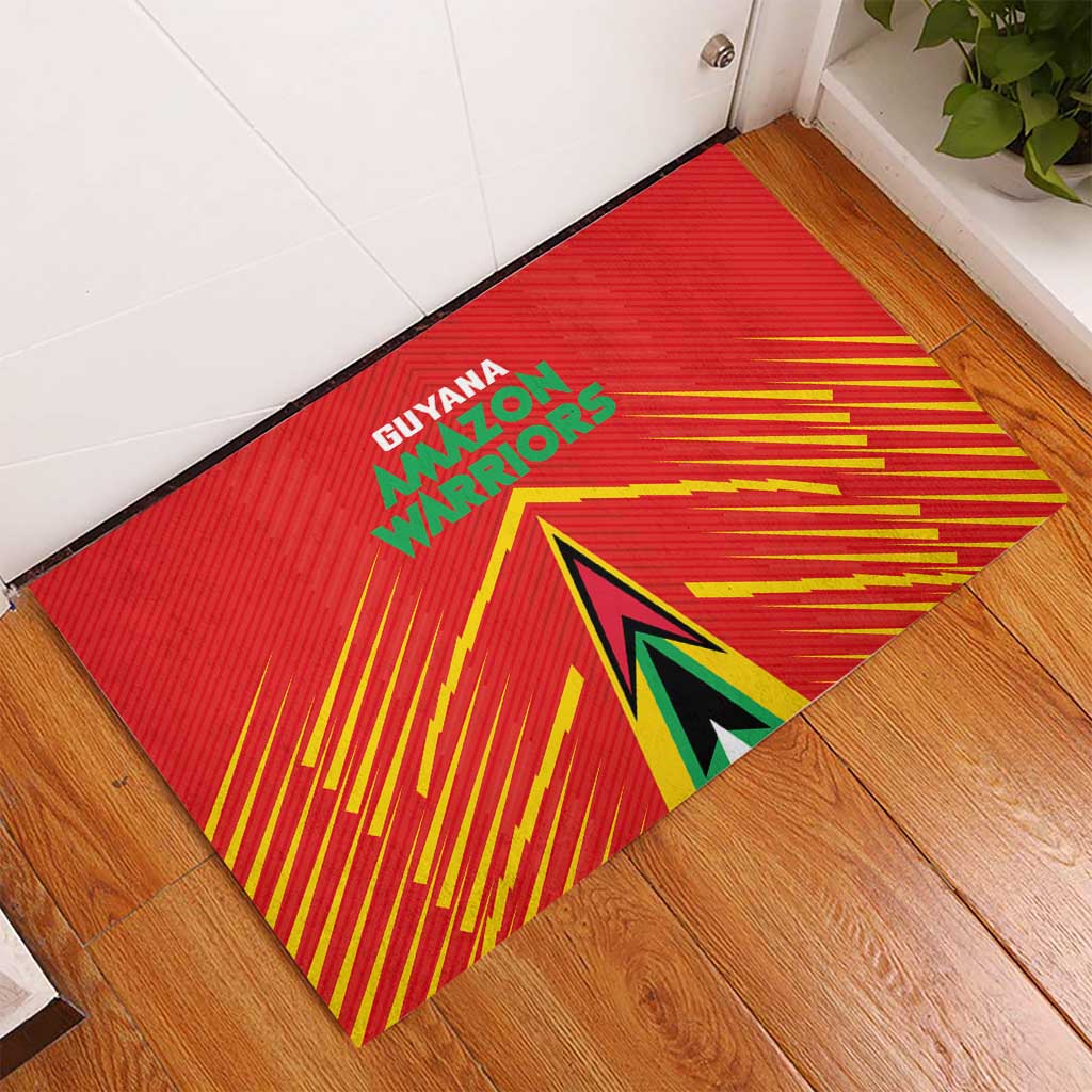 Guyana Cricket Amazon Warriors Rubber Doormat Go Glory-Green Red Gold - African Pride