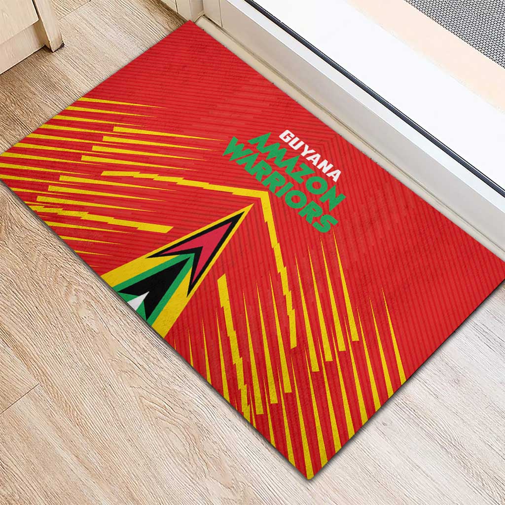 Guyana Cricket Amazon Warriors Rubber Doormat Go Glory-Green Red Gold - African Pride