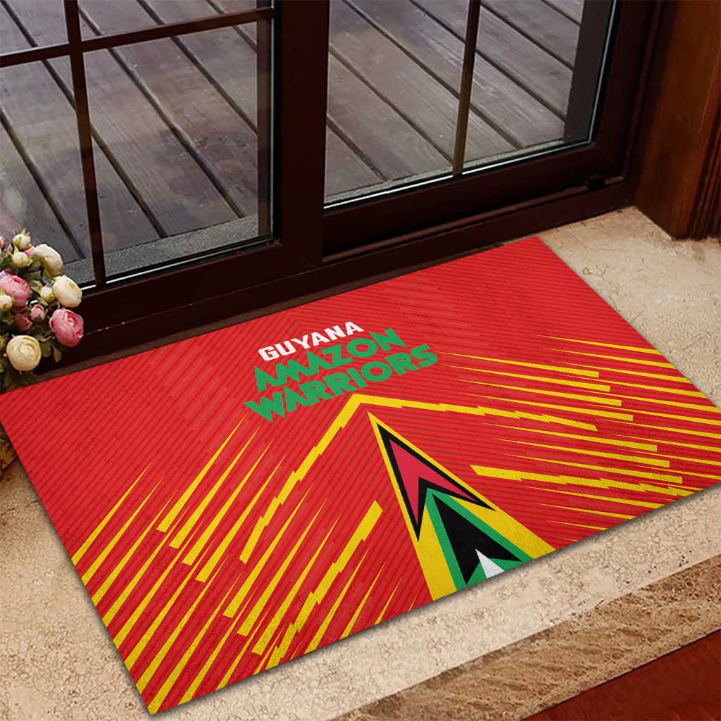 Guyana Cricket Amazon Warriors Rubber Doormat Go Glory-Green Red Gold - African Pride
