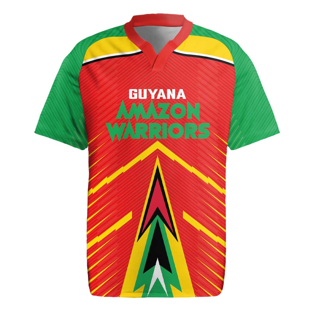 Guyana Cricket Amazon Warriors Custom Rugby Jersey Go Glory-Green Red Gold - African Pride