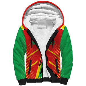 Guyana Cricket Amazon Warriors Custom Sherpa Hoodie Go Glory-Green Red Gold - African Pride