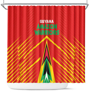 Guyana Cricket Amazon Warriors Shower Curtain Go Glory-Green Red Gold - African Pride