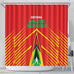 Guyana Cricket Amazon Warriors Shower Curtain Go Glory-Green Red Gold - African Pride