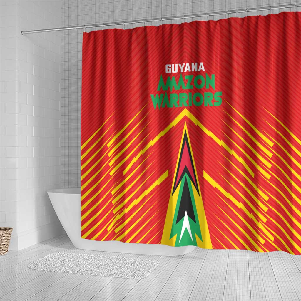 Guyana Cricket Amazon Warriors Shower Curtain Go Glory-Green Red Gold - African Pride