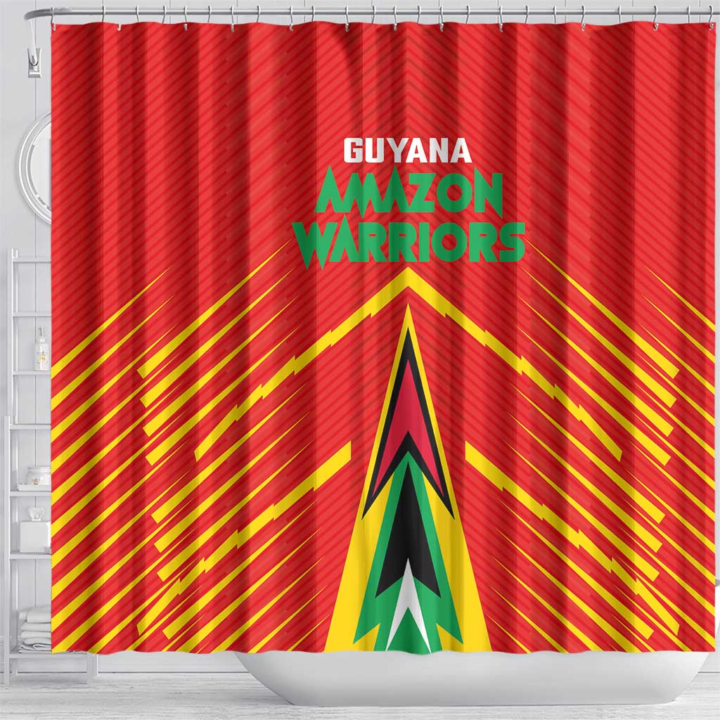 Guyana Cricket Amazon Warriors Shower Curtain Go Glory-Green Red Gold - African Pride