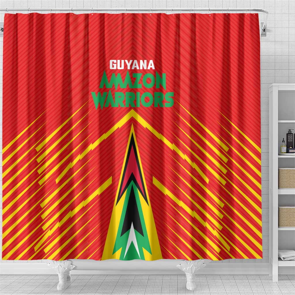 Guyana Cricket Amazon Warriors Shower Curtain Go Glory-Green Red Gold - African Pride