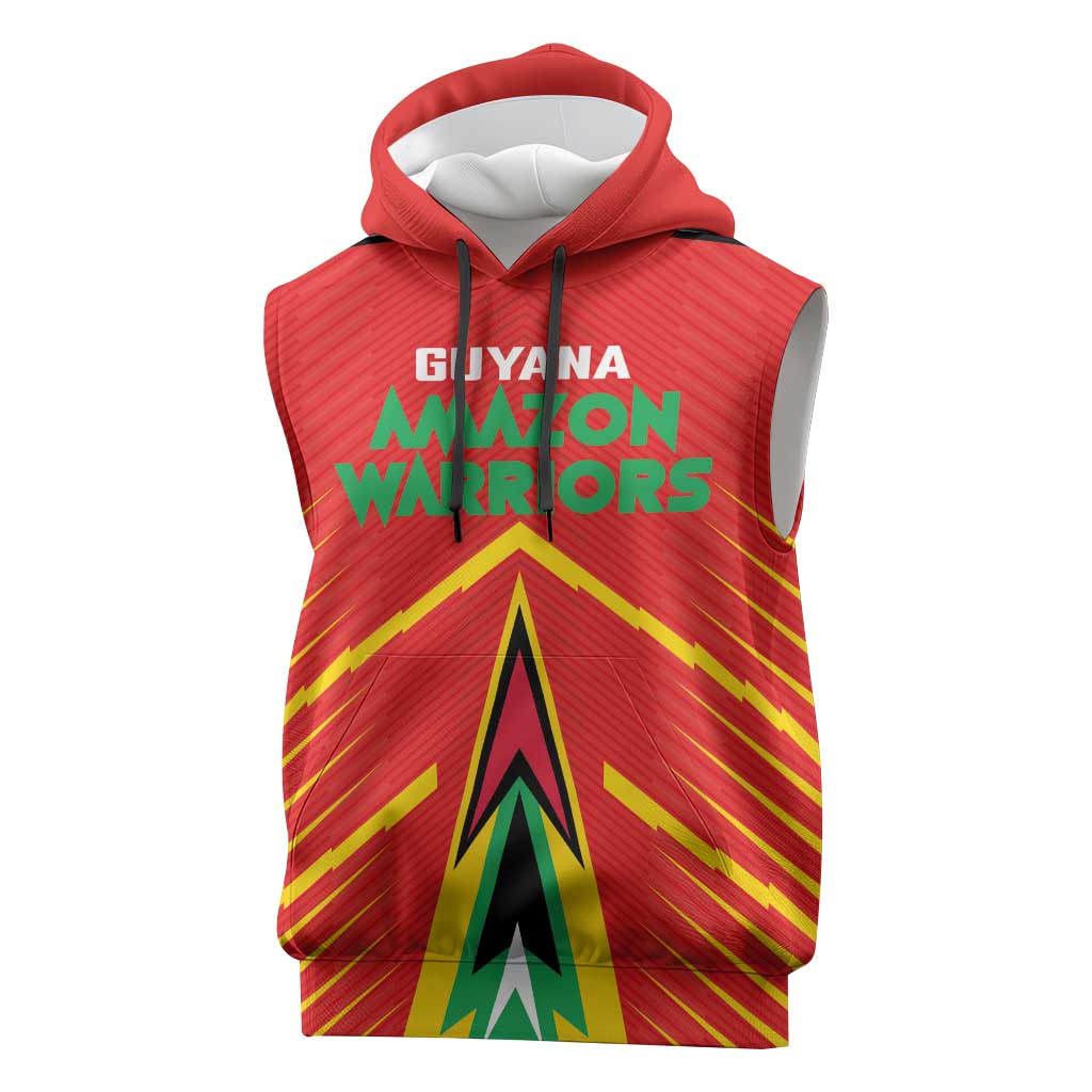 Guyana Cricket Amazon Warriors Custom Sleeveless Hoodie Go Glory-Green Red Gold - African Pride