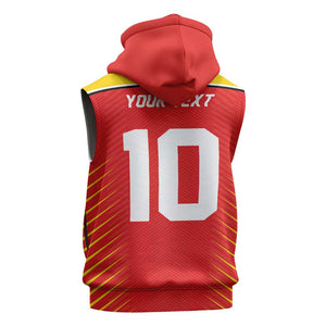 Guyana Cricket Amazon Warriors Custom Sleeveless Hoodie Go Glory-Green Red Gold - African Pride