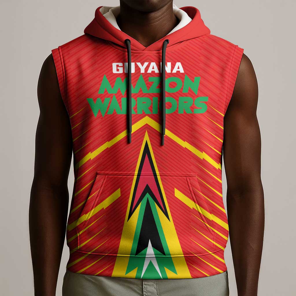 Guyana Cricket Amazon Warriors Custom Sleeveless Hoodie Go Glory-Green Red Gold - African Pride