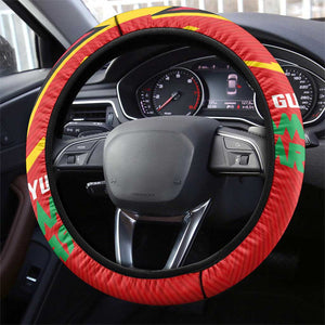 Guyana Cricket Amazon Warriors Steering Wheel Cover Go Glory-Green Red Gold - African Pride