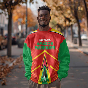 Guyana Cricket Amazon Warriors Custom Sweatshirt Go Glory-Green Red Gold - African Pride