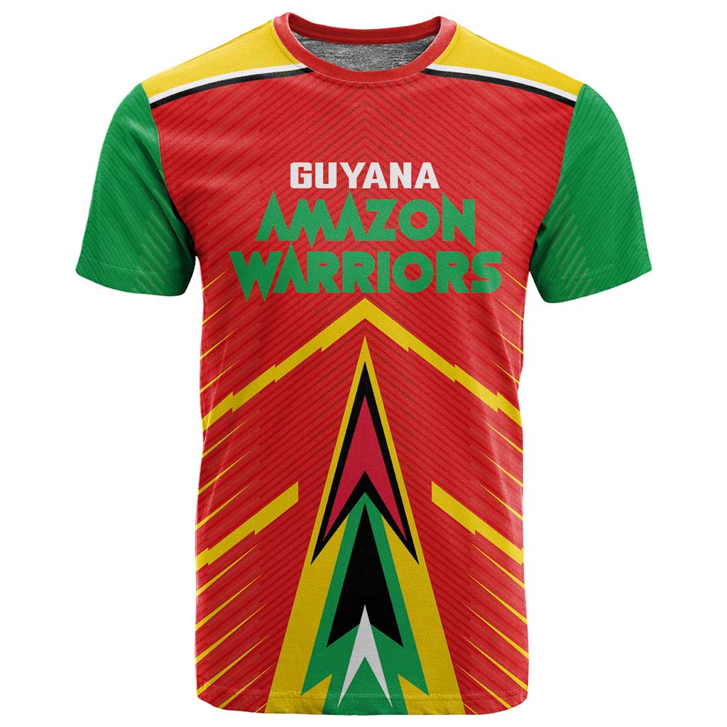Guyana Cricket Amazon Warriors Custom T shirt Go Glory-Green Red Gold - African Pride
