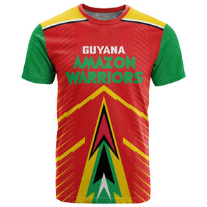 Guyana Cricket Amazon Warriors Custom T shirt Go Glory-Green Red Gold - African Pride