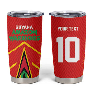 Guyana Cricket Amazon Warriors Custom Tumbler Cup Go Glory-Green Red Gold - African Pride