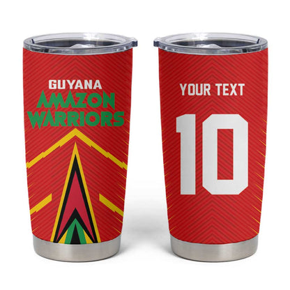 Guyana Cricket Amazon Warriors Custom Tumbler Cup Go Glory-Green Red Gold - African Pride
