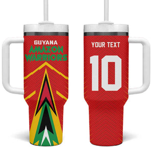 Guyana Cricket Amazon Warriors Custom Tumbler With Handle Go Glory-Green Red Gold - African Pride