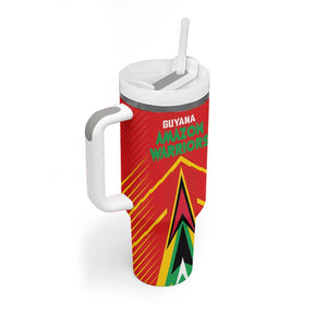 Guyana Cricket Amazon Warriors Custom Tumbler With Handle Go Glory-Green Red Gold - African Pride