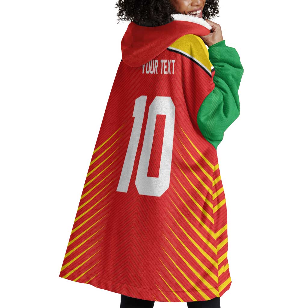 Guyana Cricket Amazon Warriors Custom Wearable Blanket Hoodie Go Glory-Green Red Gold - African Pride