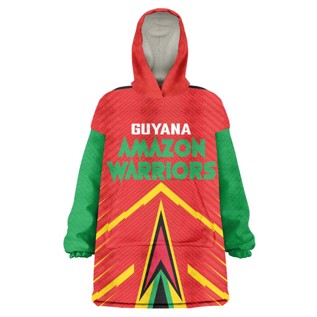 Guyana Cricket Amazon Warriors Custom Wearable Blanket Hoodie Go Glory-Green Red Gold - African Pride
