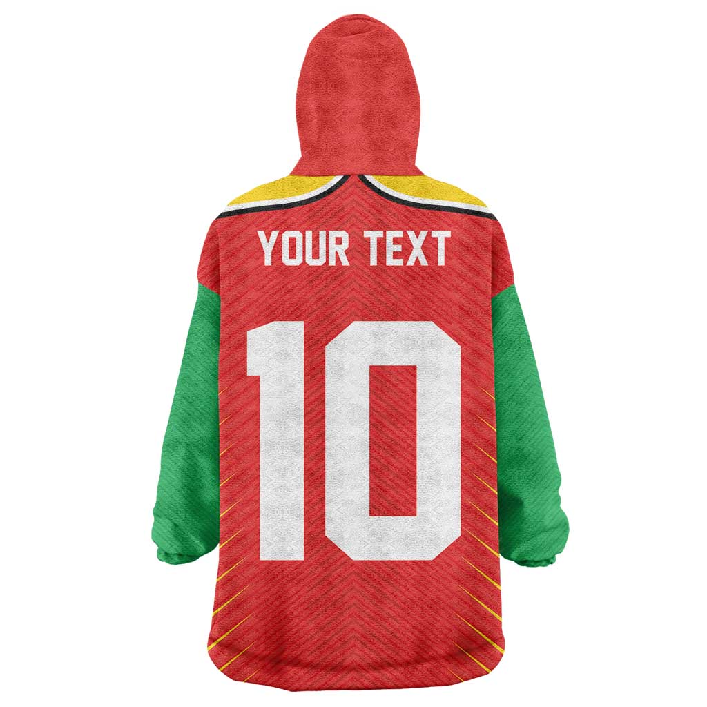 Guyana Cricket Amazon Warriors Custom Wearable Blanket Hoodie Go Glory-Green Red Gold - African Pride