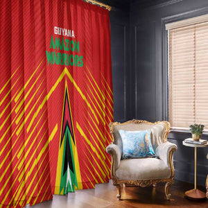 Guyana Cricket Amazon Warriors Window Curtain Go Glory-Green Red Gold - African Pride