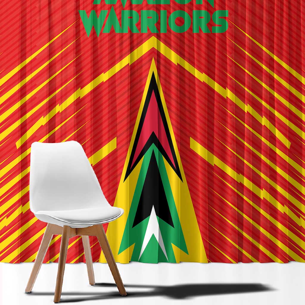 Guyana Cricket Amazon Warriors Window Curtain Go Glory-Green Red Gold - African Pride