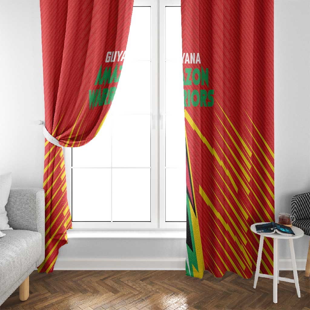 Guyana Cricket Amazon Warriors Window Curtain Go Glory-Green Red Gold - African Pride